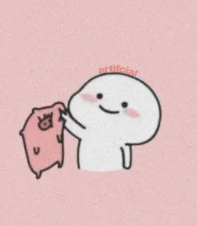 🌸 3a6f81cf artificial cute, cartoon, pink, character, digital art whatsapp sticker