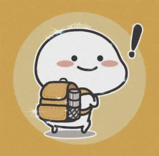 ⛅ c2dbe7e0 articial cute, kawaii, backpack, sparkle, animation, cartoon, articial whatsapp sticker