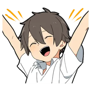 😊 2c012910 アニメ, 男の子, 幸せ, お祝い, 漫画 telegram sticker
