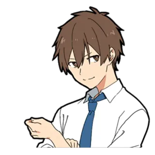 😎 7228f65a アニメ, キャラクター, ネクタイ, 笑顔, 少年 telegram sticker
