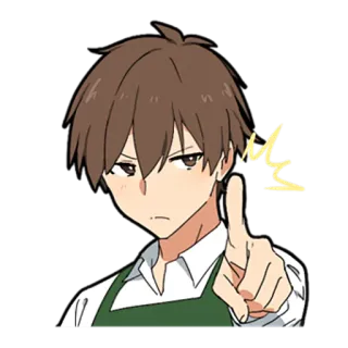 👆 abef64e6 アニメ, 男性, 真剣, ウェイター telegram sticker