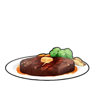 🍜 d57fa4ad ステーキ, 肉, 食べ物, 夕食, 昼食, 食事, 料理 telegram sticker