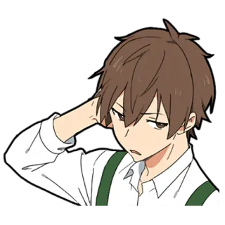 🤐 ee2c1d62 アニメ, 少年, 考え事, 茶髪, 漫画, 男性 telegram sticker