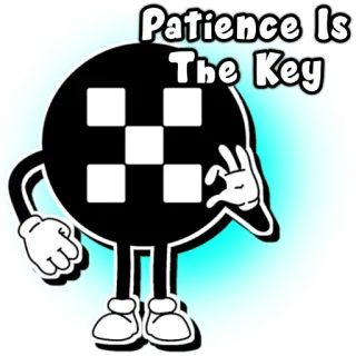 🙂 38f78950 Patience Is The Key kesabaran, kunci, karakter, stiker, kartun whatsapp sticker