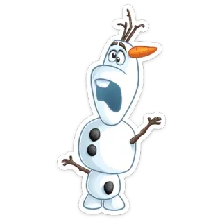 😨 033a5661 Olaf Frozen 雪人, 卡通, 迪士尼, 冰雪奇缘, 奥拉夫, 角色 telegram sticker