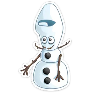 🙃 1951a4ab Olaf Frozen 奥拉夫, 冰雪奇缘, 雪人, 卡通, 迪士尼, 冬天, 贴纸 telegram sticker
