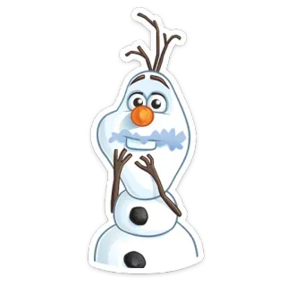 🙊 491521c3 Olaf Frozen 雪宝, 冰雪奇缘, 雪人, 迪士尼, 卡通, 角色, 冬天 telegram sticker