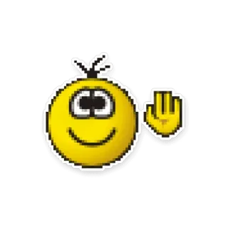 ✋ 7a140777 Biểu tượng cảm xúc, Vẫy tay, Màu vàng, Hạnh phúc, Cười telegram sticker