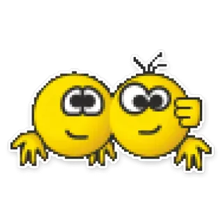 😎 851d2dd0 biểu tượng cảm xúc, vàng, nụ cười, cùng nhau, kỹ thuật số, 8-bit telegram sticker