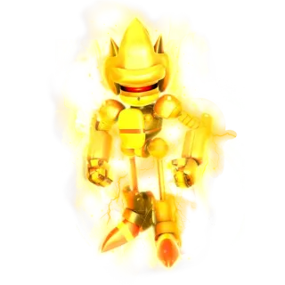 🔋 930a9b3e Metal Sonic robot, siêu, sonic, vàng, kim loại telegram sticker