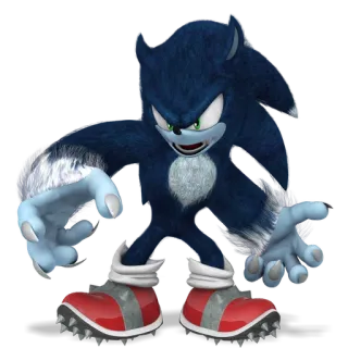 🔋 a2653784 Sonic the Werehog trò chơi điện tử, sonic, người sói, quái vật, xanh dương, nhím telegram sticker