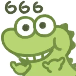 🤣 b8ffc931 666 Kartun, Binatang, Dinosaurus, Lucu, Kocak, Angka telegram sticker