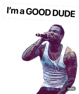 😊 a7619b74 I'm a GOOD DUDE man, microfoon, rapper, zanger, muziek telegram sticker