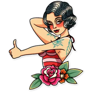 Tattoo Girl telegram stickers
