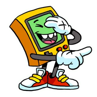 🤣 ab897591 cartoon, game, mascot, retro, gaming, vintage, character whatsapp sticker