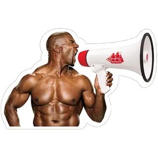 🗣 8668f588 Mann, Megafon, schreien, muskulös, Terry Crews telegram sticker