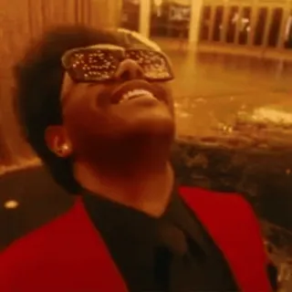 ✨ 6483cbbb The Weeknd cantante, musica, occhiali da sole, giacca rossa, celebrità, musicista telegram sticker