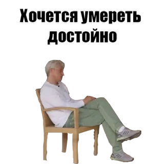 🙃 3f1ab89b Хочется умереть достойно triste, homme, assis, russe, mème telegram sticker