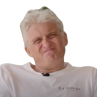 😖 7d2d5e76 LA WATCHA homme, expression, personne, visage, humour telegram sticker