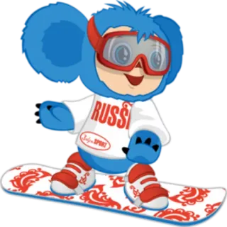 🏂 2ca1a014 RUSSIA snowboarding, bear, russia, winter sports, mascot, cartoon, sports, winter telegram sticker