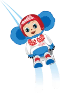 🎿 b5532de4 RUSSIA mascot, olympics, winter sports, skiing, cartoon, Russia telegram sticker