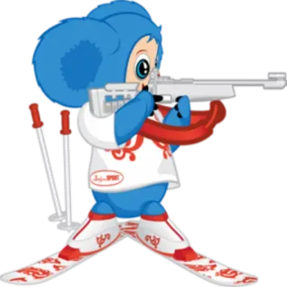 🔫 d8e4c0ba biathlon, winter sport, rifle, skis, sport, shooting telegram sticker