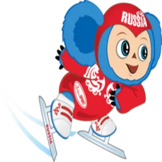 ⛸ eea3a095 RUSSIA mascot, winter sports, figure skating, Russia, olympics telegram sticker
