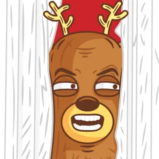 😡 4bf77e5a cervo, animal, engraçado, desenho animado, rena, natal, humor whatsapp sticker
