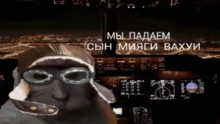 ☺️ 674acf59 МЫ ПАДАЕМ СЫН МИЯГИ ВАХУИ Самолёт, Кабина пилота, Пилот, Обезьяна, Мем whatsapp sticker