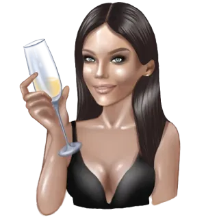 🥂 60bc3282 Frau, Champagner, Feier, Trinken, Party, Toast whatsapp sticker