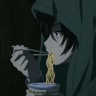🎌 0e98fc15 Anime, Comendo, Ramen, Macarrão, Moletom com capuz, Hashis, Comida, Retrato telegram sticker