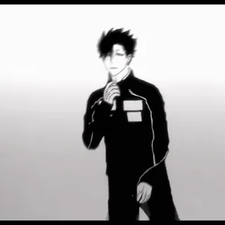 🎌 263f615a Anime, Mangá, Personagem, Menino, Preto e branco telegram sticker