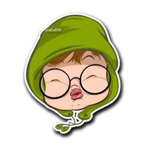 😘 1ead2268 @afall181 Kartun, Kacamata, Cium, Lucu, Hoodie whatsapp sticker