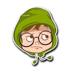 😒 504c8b3c @afall81 Kartun, Hoodie, Kacamata, Sedih, Kesal whatsapp sticker