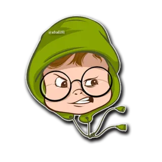 😬 8dc171db @afall81 Kartun, Karakter, Hoodie, Kacamata, Stiker whatsapp sticker