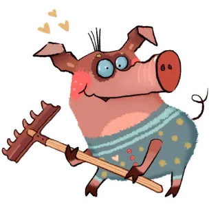 🤪 7de2cf69 babi, hewan, kartun, imut, pertanian, ilustrasi, stiker telegram sticker