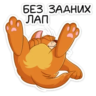 🐾 18bbfb53 БЕЗ ЗАДНИХ ЛАП 猫, 面白い, 動物, ステッカー, 漫画 telegram sticker