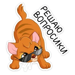 😎 2303f20f РЕШАЮ
ВОПРОСИКИ 猫, サングラス, 動物, 子猫, かっこいい, ロシア telegram sticker