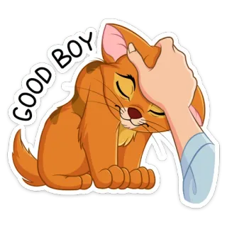 ☺️ 656bc56d GOOD BOY 猫, ペット, 動物, かわいい, いい子, 家畜 telegram sticker