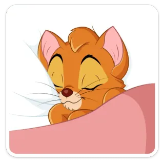 ☺️ e4b3e86c 猫, 睡眠, かわいい, 子猫, 漫画, 動物, ベッド, 休憩 telegram sticker