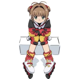 🥸 ed4ee27d Sakura Kinomoto Cardcaptor Sakura Anime, Cardcaptor Sakura, Sakura Kinomoto, Gadis penyihir, Sepatu roda, Kartun whatsapp sticker