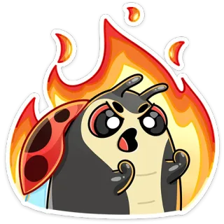 🔥 a64506f2 漫画, てんとう虫, 火, 怒り, 昆虫, 炎 telegram sticker