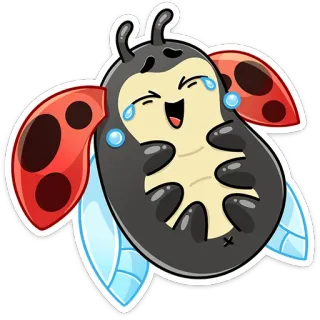 😃 c39a1964 てんとう虫, 昆虫, 虫, 漫画, かわいい, 幸せ, 面白い telegram sticker