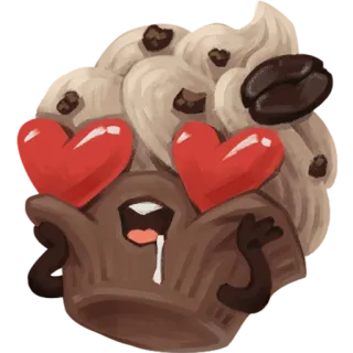 😘 00f168d0 컵케이크, 디저트, 하트, 음식, 귀여운, 사랑 telegram sticker