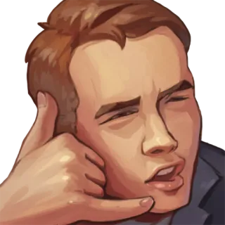 📞 5daec2ee 남자, 전화해, 전화 제스처, 표정, 일러스트 telegram sticker