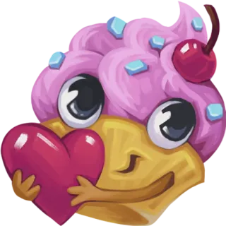 😊 cd25c2ca 컵케이크, 하트, 귀여운, 카와이, 디저트, 달콤한, 만화 telegram sticker