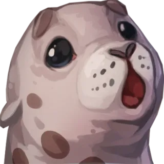 ☺️ d31d4653 개, 물범, 귀여운, 동물, 만화 telegram sticker