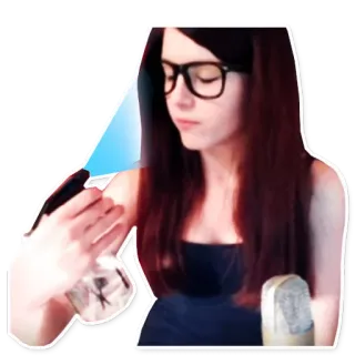 💦 0dd74c12 kobieta, okulary, spray, włosy telegram sticker