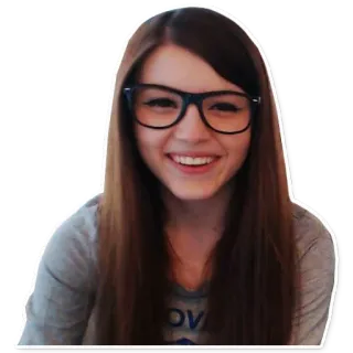 😄 88aafd3b kobieta, okulary, portret, uśmiech, długie włosy, osoba telegram sticker