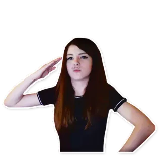 💂 b6a1faa5 kobieta, osoba, pozdrowienie, gest, dziewczyna, portret, poza telegram sticker